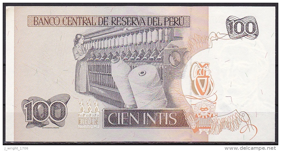 Peru:- 100 Intis/P.133 (1987):- UNC - Peru