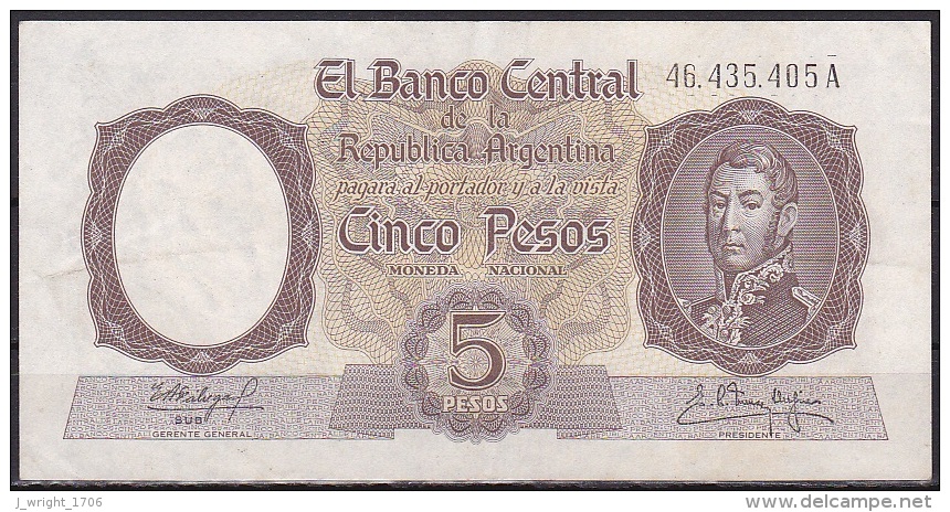 Argentina:- 5 Pesos/P.275c (Fabregas/Delfino):- VF+ - Argentine