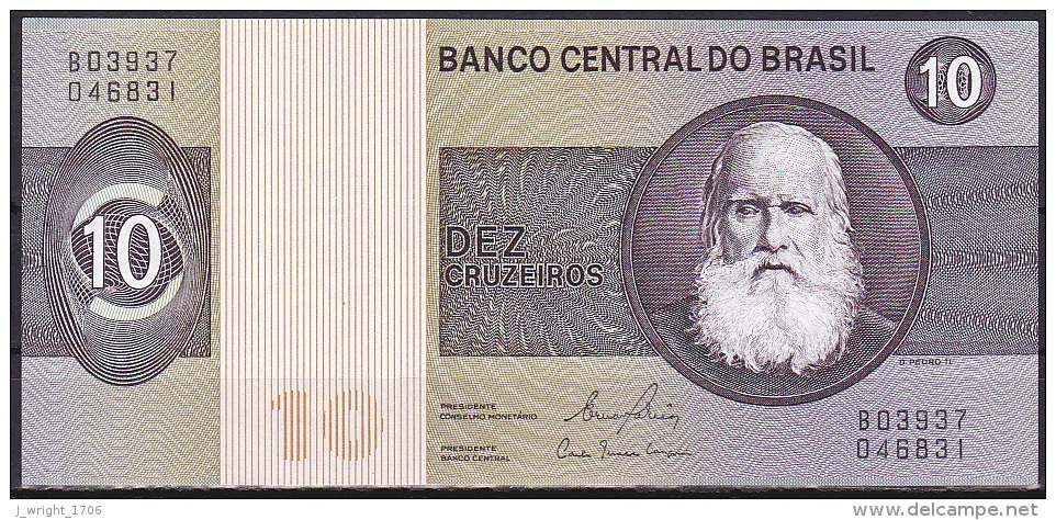 Brazil:- 10 Cruzeiros/P.193e (Signature 20/Series B03937):- A-UNC - Brasile