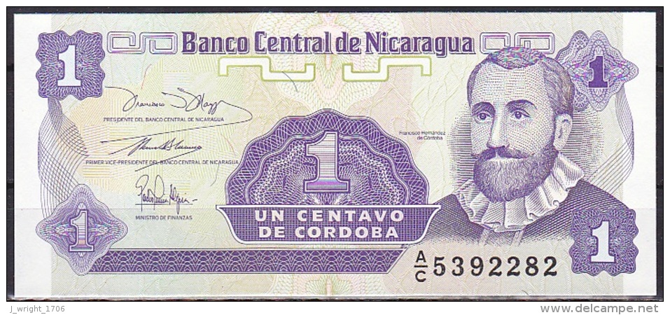 Nicaragua:- 1 Centavo/P.167 (1991):- UNC - Nicaragua