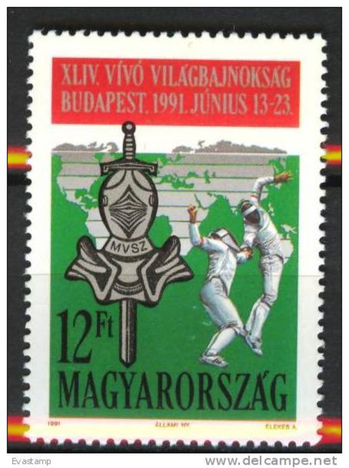 HUNGARY - 1991. 44th World Fencing Championships,Budapest  MNH! Mi 4142 - Unused Stamps