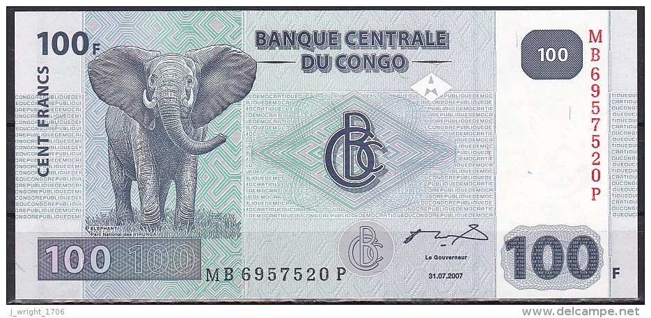 Congo/Democratic Rep:- 100 Francs/P.98a (2007/Giesecke &amp; Devrient):- UNC - Democratische Republiek Congo & Zaire
