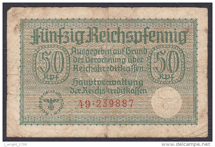 Germany/Occupied Territories:- 50 Reichspfennig/R.135 (1940/45): - VG - 2° Guerra Mondiale