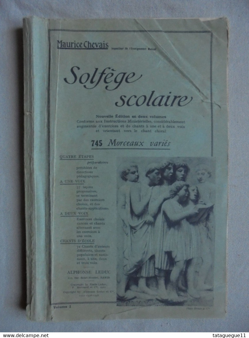 Ancien - Livre Solfège Scolaire Par Maurice Chevais Volume 1 - 1946 - Etude & Enseignement