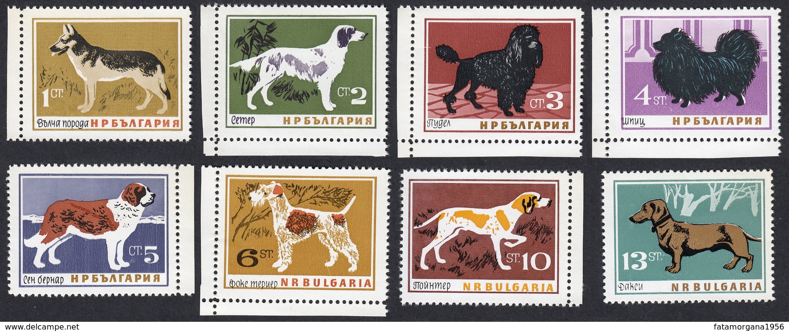 BULGARIA - 1964 - Serie Completa Nuova MNH  Yvert 1262/1269; Alcuni Con Margini Di Foglio; Cani Di Razze Diverse. - Nuovi