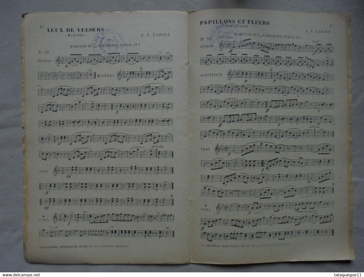 Ancien - 7 partitions instruments Les Succès de la Danse pour orchestre 5e répertoire