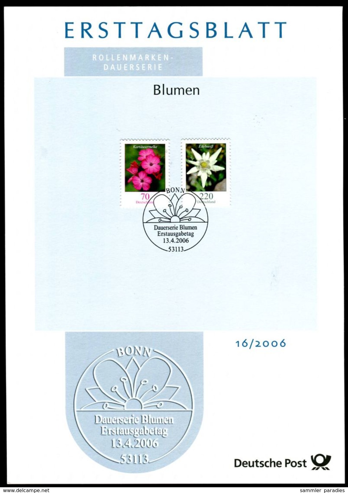 BRD - 2006 ETB 16/2006 - Michel 2529 / 2530 - 70-220C  Blumen, Karthäusernelke, Edelweiss - Other & Unclassified