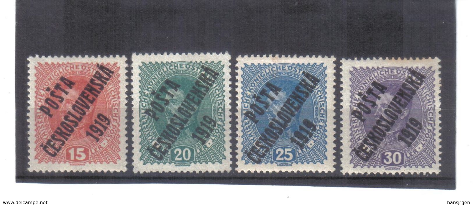 EIL279  TSCHECHOSLOWAKEI CSSR 1919 Michl 63/66 (*) FALZ  Siehe ABBILDUNG - Unused Stamps