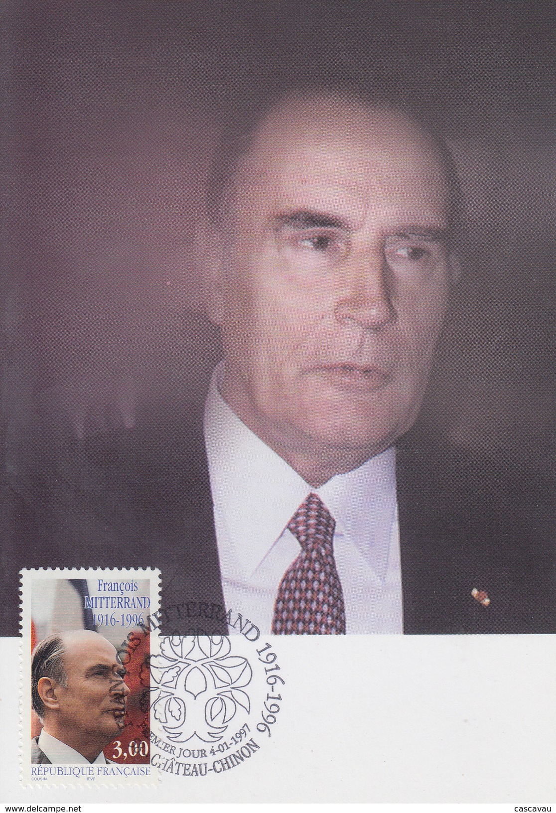 Carte  Maximum  1er  Jour   Président   François   MITTERRAND    CHATEAU - CHINON    1997 - 1990-1999