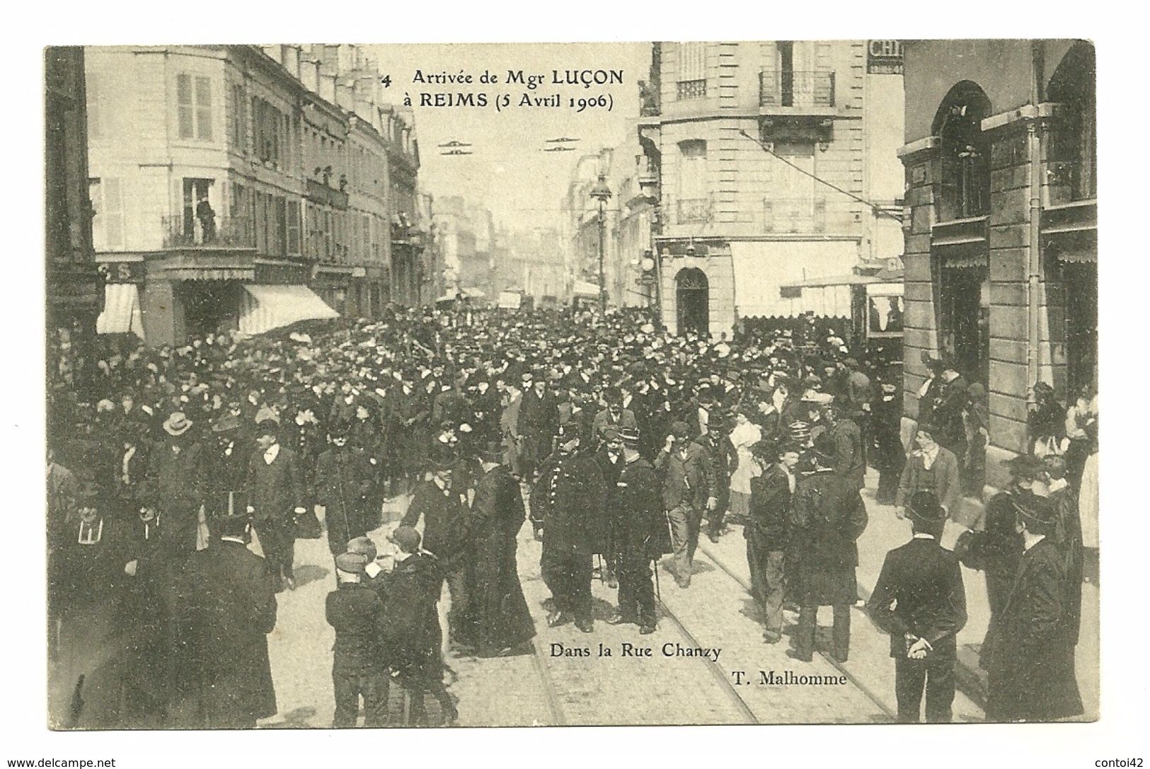 51 REIMS RUE CHANZY RELIGION EVEQUE LUCON AVRIL 1906 MARNE - Reims