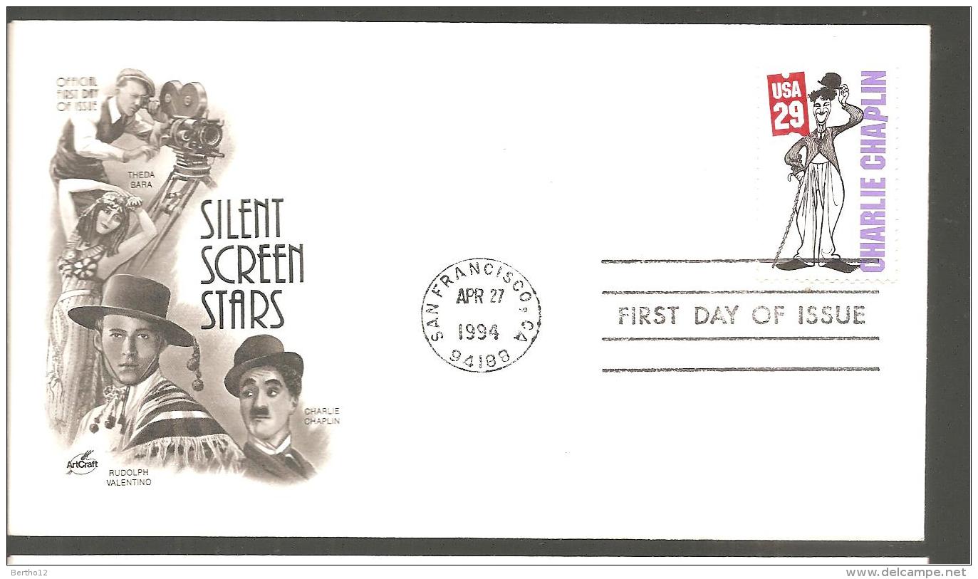 FDC 1994 SILENT SREEN  STARS - 1991-2000