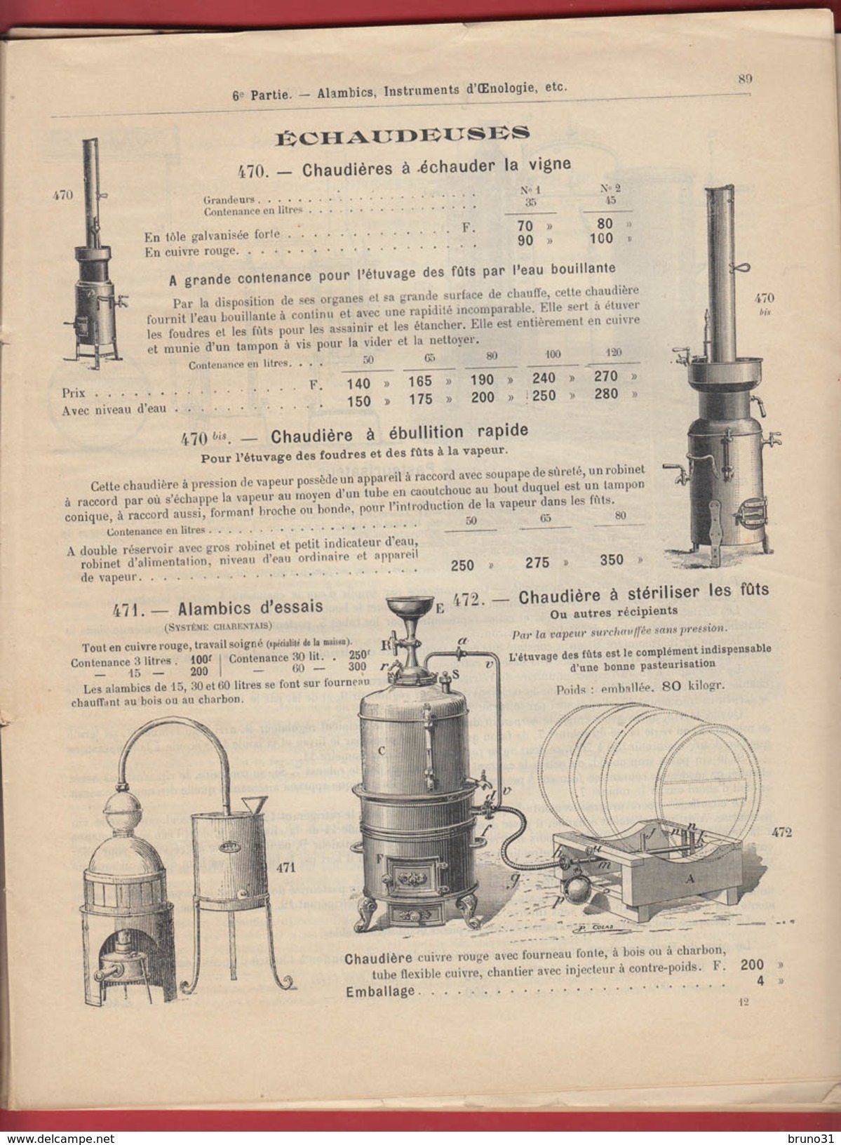 Catalogue COGNAC Ernest Maresté machines viticulture , alambic , pompes , pressoir vendanges