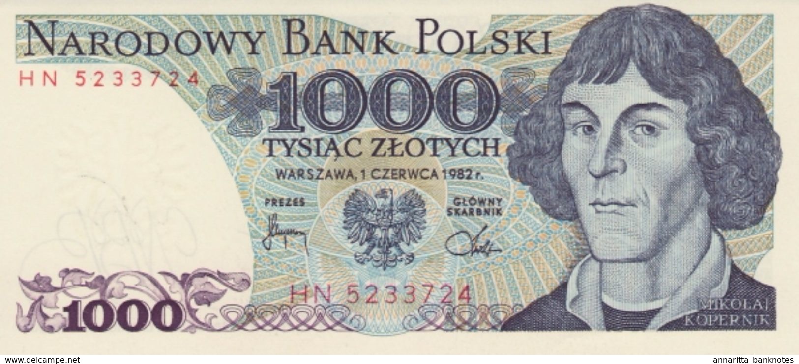 POLAND 1000 ZŁOTYCH 1982 P-146c UNC [PL838c] - Polen