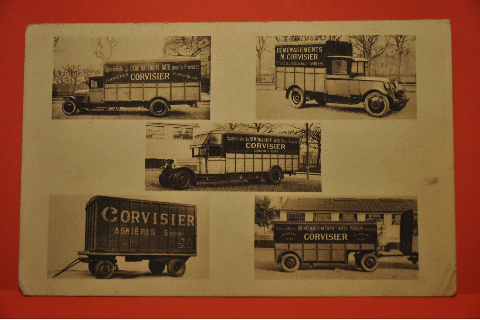 Asnières - Carte Publicitaire Transports CORVISIER - Asnieres Sur Seine