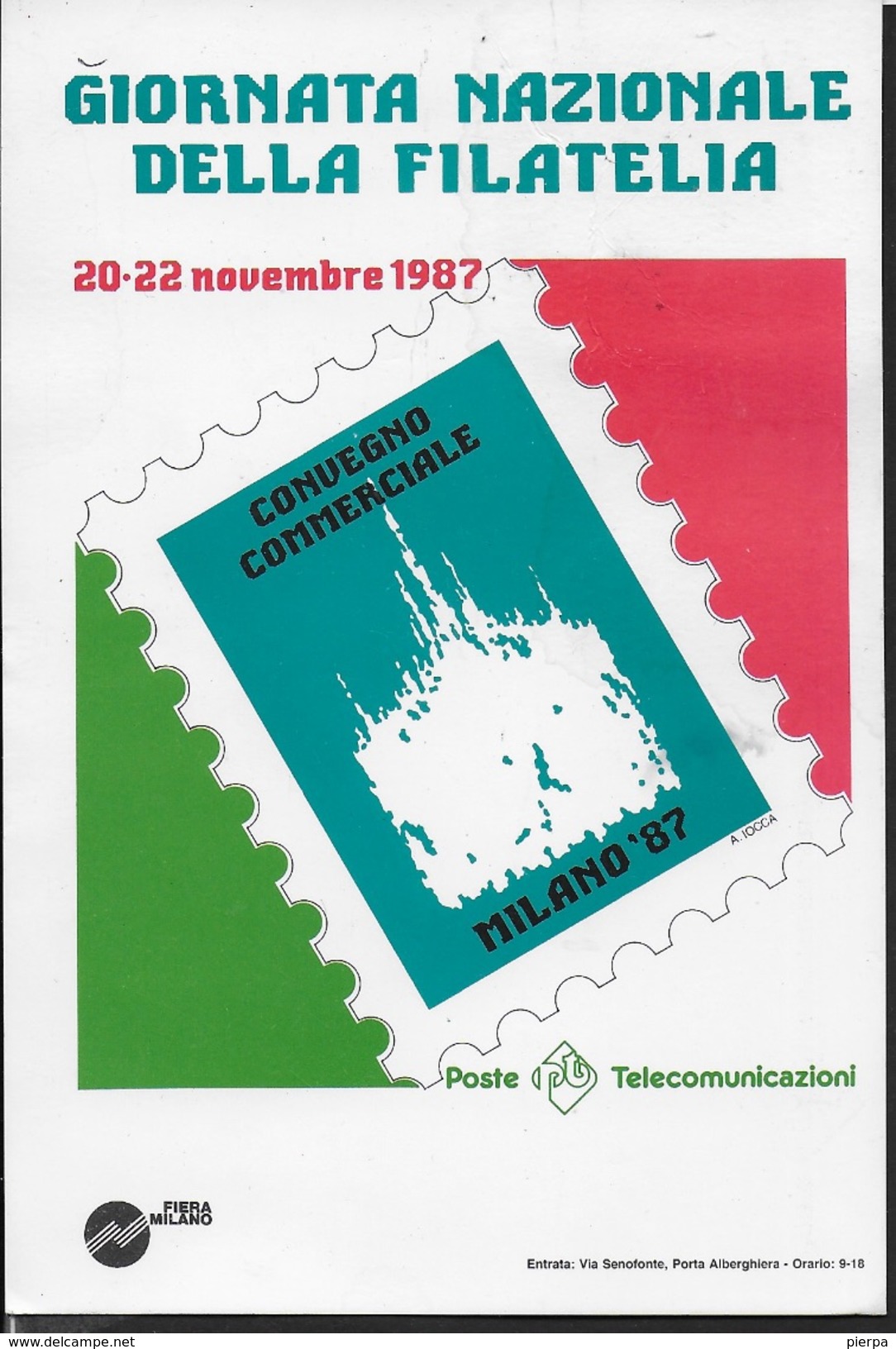 GIORNATA NAZIONALE DELLA FILATELIA E CONVEGNO COMMERCIALE - MILANO 87 - ANNULLO DELLA MANIFESTAZIONE 21.11.1987 - Francobolli (rappresentazioni)