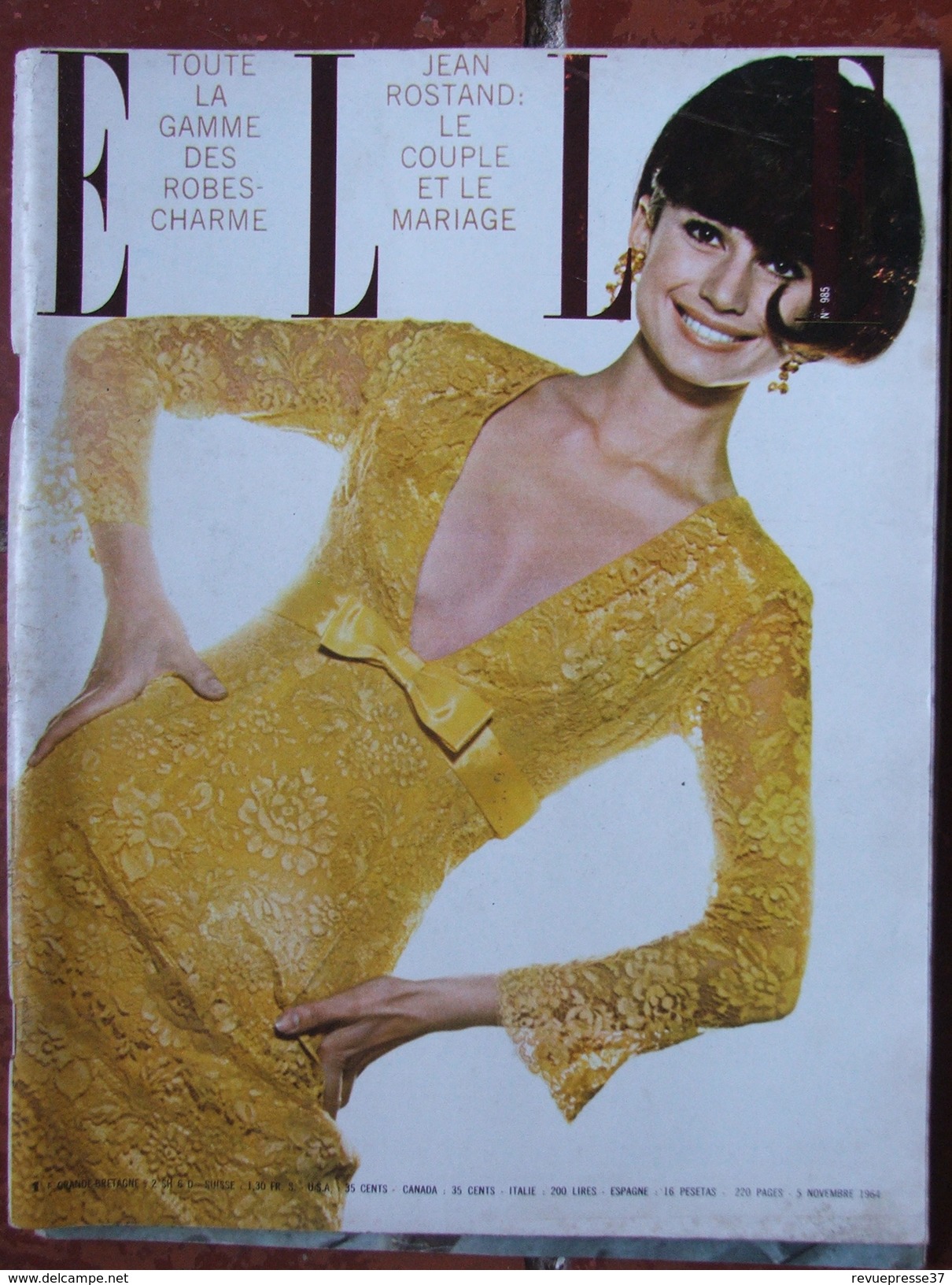 ELLE N°985 (5 Nov 1964) Henri Salvador - Jean Rostand - Mode : Charme, éclat, Audace - Une Robe Pour Tout - Mode