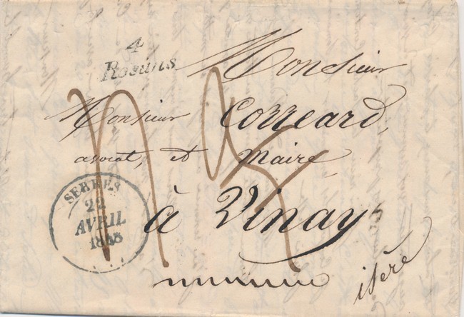 LAC 4 Rosans - S/pli De Serres - 22/4/1848 - Pr Vinay - TB - 1801-1848: Précurseurs XIX