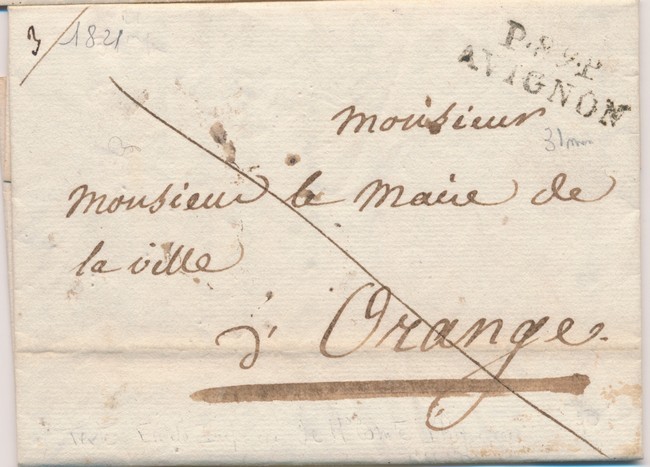 LAC P.89.P AVIGNON - Nov 1821 - Lettre Autographe De M. COMTE (Philosophe Français) - TB - 1801-1848: Voorlopers XIX