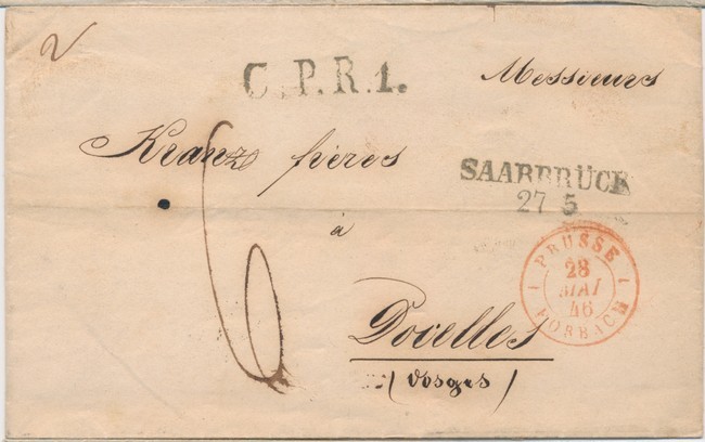 LAC N°995 - PRUSSE/FORBACH 1 - Rge - 28 MAI 46 - Pr Docelles - TB - 1801-1848: Précurseurs XIX