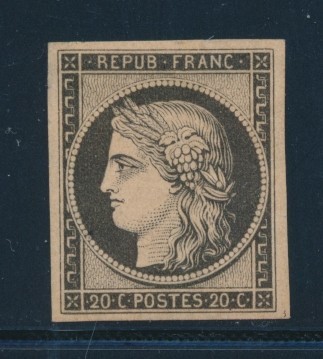 * N°3f - Gomme Irrégulière - Réimpression - TB - 1849-1850 Cérès