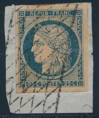 F Mau N°4d - Bleu S/jaune - Obl. Grille Sans Fin - TB - 1849-1850 Cérès