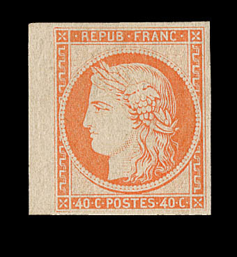 ** N°5g - 40c Orange - Réimpression - Signé Roumet - TB - 1849-1850 Cérès