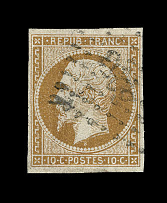O N°9 - Obl. PC 3053 - Signé Pfenninger - TB - 1852 Luis-Napoléon