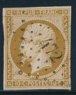 O N°9a - 10c Bsitre Brun - Obl. PC 472 - TB - 1852 Louis-Napoléon