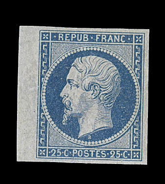 * N°10 - 25c Bleu - BDF - Signé A. Brun - TB - 1852 Louis-Napoléon