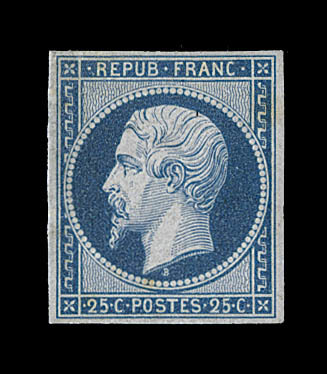 (*) N°10 - 25c Bleu - Signé Calves/Lemaire - TB - 1852 Louis-Napoleon