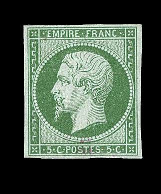 ** N°12 - 5c Vert - Petites Marges - TB - 1853-1860 Napoléon III