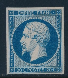 * N°14Aa - 20c Bleu Foncé - Signé - TB - 1853-1860 Napoléon III
