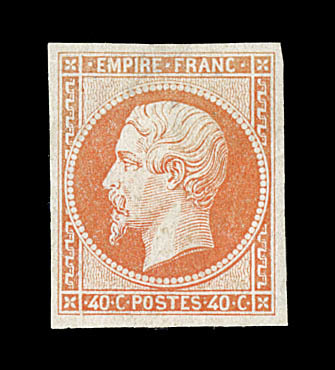 * N°16 - 40c Orange - Signé Bühler + Certif. Weid - Léger Pli - Asp. Sup - 1853-1860 Napoléon III