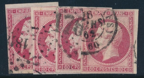 O N°17B (x 4 Ex) - TB - 1853-1860 Napoléon III