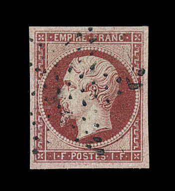 O N°18 - 1F Carmin - Obl. Étoile Muette - TB - 1853-1860 Napoléon III
