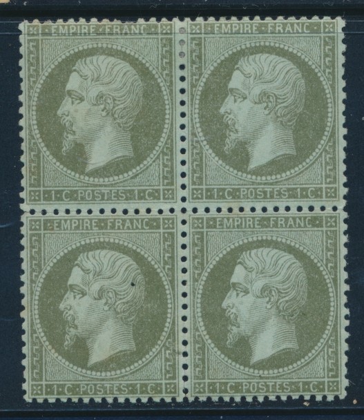 **/* N°19 - Bloc De 4 - 2 Ex ** - B/TB - 1862 Napoléon III