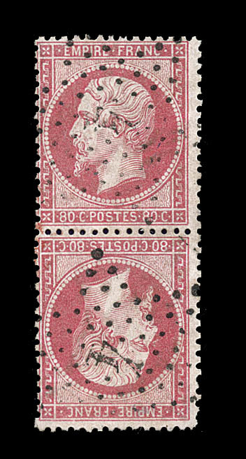 O N°24b - 80c Rose - Paire - Tête Bêche - Signé - TB - 1862 Napoléon III