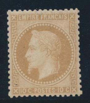 ** N°28B - 10c Bistre - Type II - TB - 1863-1870 Napoléon III Lauré