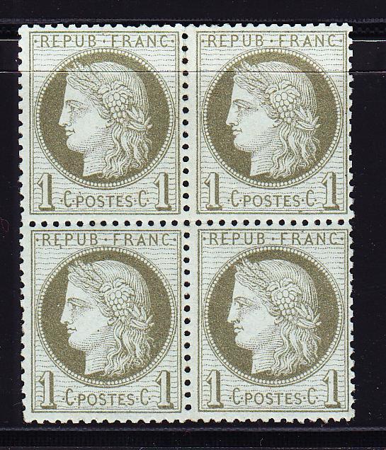 ** N°50 - Bloc De 4 - TB - 1871-1875 Cérès