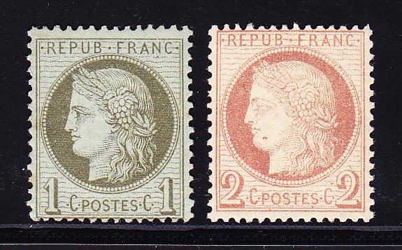 **/* N°50/51 - Les 2 Val - TB - 1871-1875 Cérès