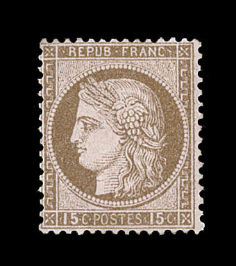 * N°55b - 15c Brun S/rose - TB - 1871-1875 Cérès