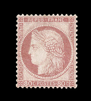 * N°57 - 80c Rose - Signé A. Brun - TB - 1871-1875 Cérès