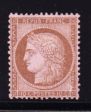 * N°58 - 10c Brun S/rose - TB - 1871-1875 Cérès