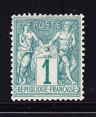 (**) N°61 - 1c Vert -TB - 1876-1878 Sage (Type I)