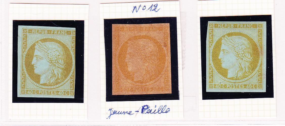 (*) Lot De 3 Cérès 1849 - 2 X 40c Orange S/vert, 1 X 20c Bistre - B/TB - Neufs