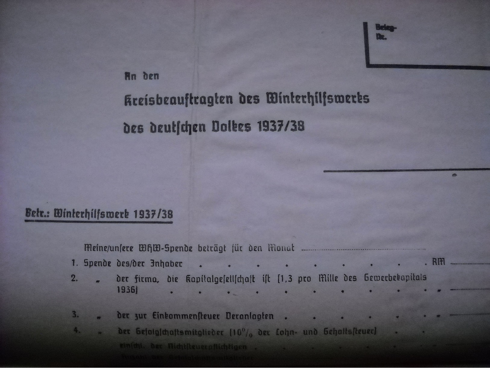 4 X WHW-Spenden-Türaufkleber/Quittungen + WHW-Bestellschein 1937/38 Ungebr - Briefe U. Dokumente