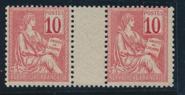 ** N°112 - 10c Rose - Paire - Interpanneau - TB - 1900-02 Mouchon