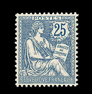 ** N°127 - 25c Bleu - TB Centrage - TB - 1900-02 Mouchon