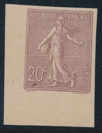 ** N°131b - 20c Brun Lilas - ND - Signé BRUN - TB - 1903-60 Semeuse Lignée