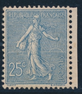 ** N°132 - 25c Bleu - TB Centrage - Petit BDF - TB - 1903-60 Semeuse Lignée